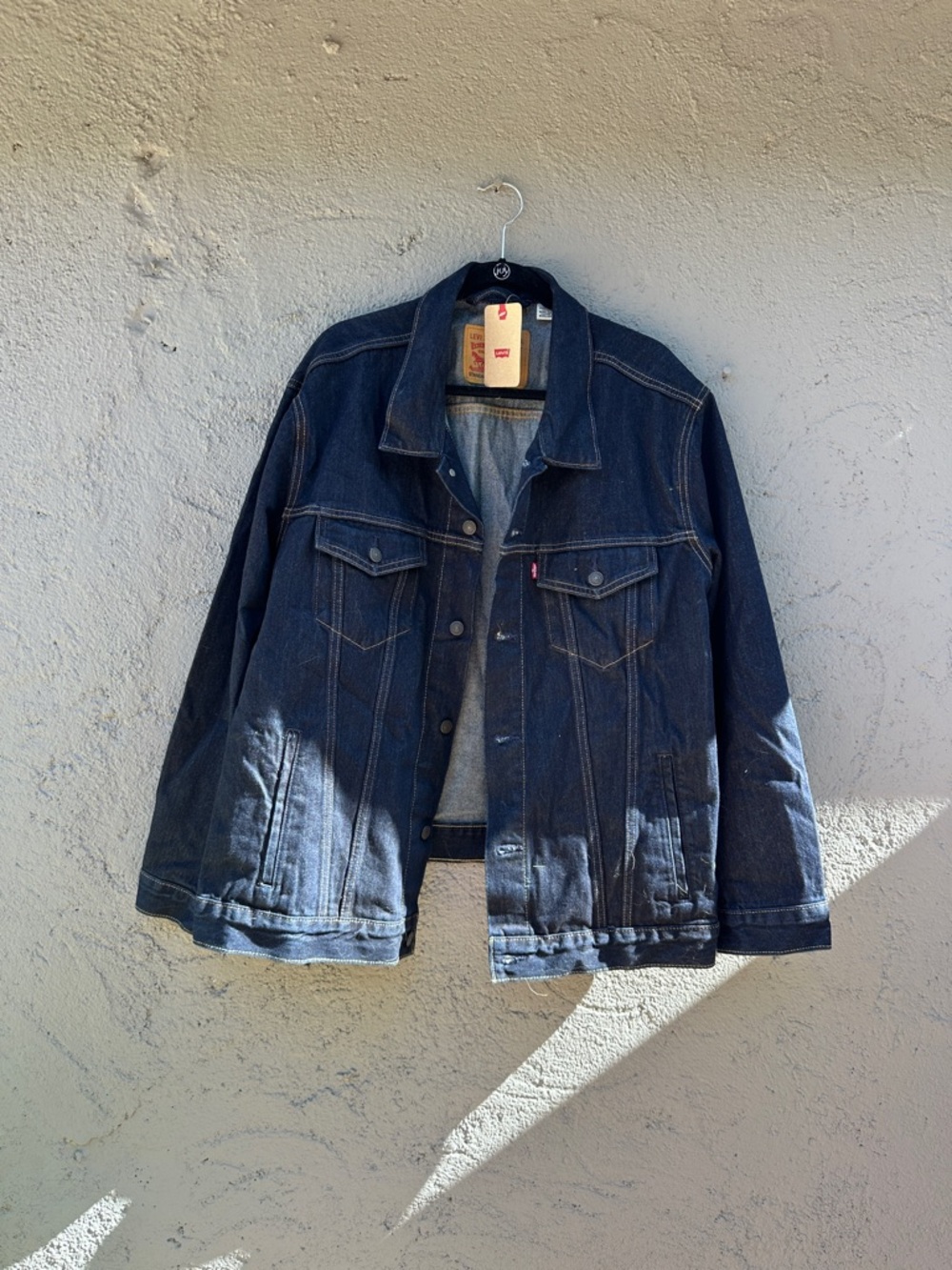 Levi's Dark Blue Denim Trucker Jacket - Classic Men's Shirt Jacket